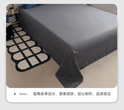 2025 new class A can sleep naked washed cotton solid color sheets student dormitory simple double-spell four-piece bedding