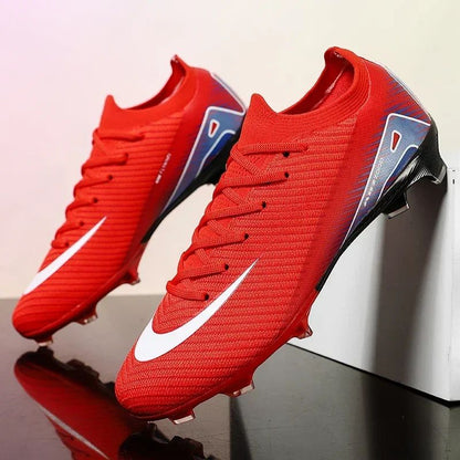New Men Soccer Shoes Training Boys Outdoor Sport Football Boots Adult  Long Spikes Non Slip Cleats Breathable Match Comfortable