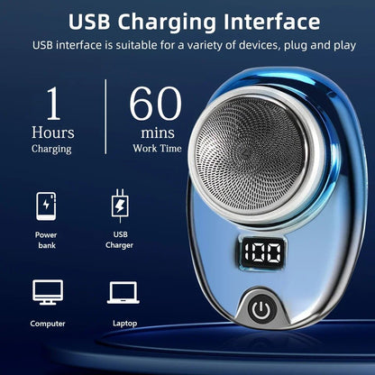 Portable Mini Electric Rechargeable Shaver Digital Power Display Mens Razor Waterproof Cordless Razor Beard Shaver for Face Body