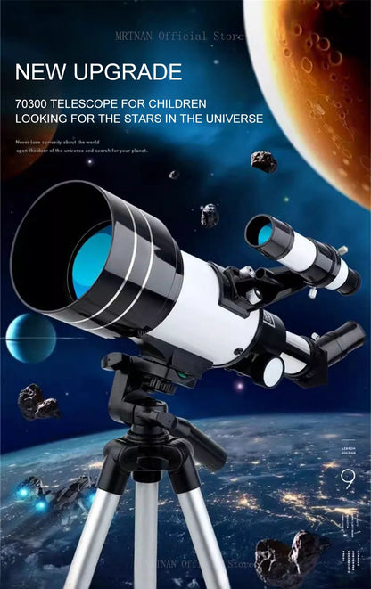 Telescópio Astronômico de Alta Definição e Alta Ampliação, Espelho de Busca de Estrelas Profissional, Suporte Longo com Suporte para Celular