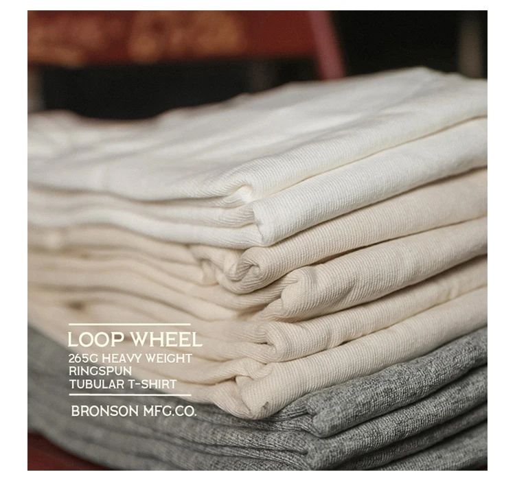 Bronson Heavyweight Seamless Tubular T-Shirt Summer Men's Plain Basic Tee Shirts