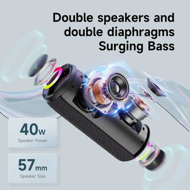 Zealot-S49PRO Portable Bluetooth Speaker 20W IPX6 Waterproof Powerful Sound Box Bass Boost Dual Pairing True Wireless Speaker