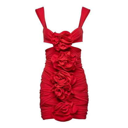 2024 Sexy Red 3D Ruffle Flower One Piece and Skirt set Swimwear beachwear Party Dress  Clearance Wholesale