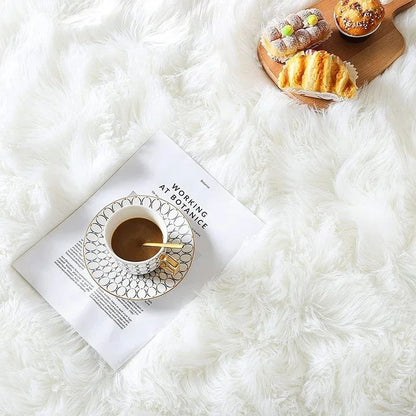 Super Soft Plush Oval Rug Mat Fluffy White Carpets for Living Room Home Decor Bedroom Kid Room Decoration Salon Thick Pile Rug