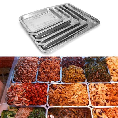 Stainless Steel Rectangular Plate Barbecue Grilled Fish Tray BBQ Container