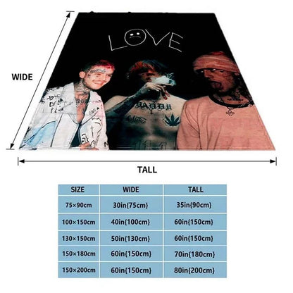 Satanic Cry Baby Lil Peep Flannel Blanket  , Soft Fluffy Warm Sofa Bed Throw Blanket More Size?fans warm gifts