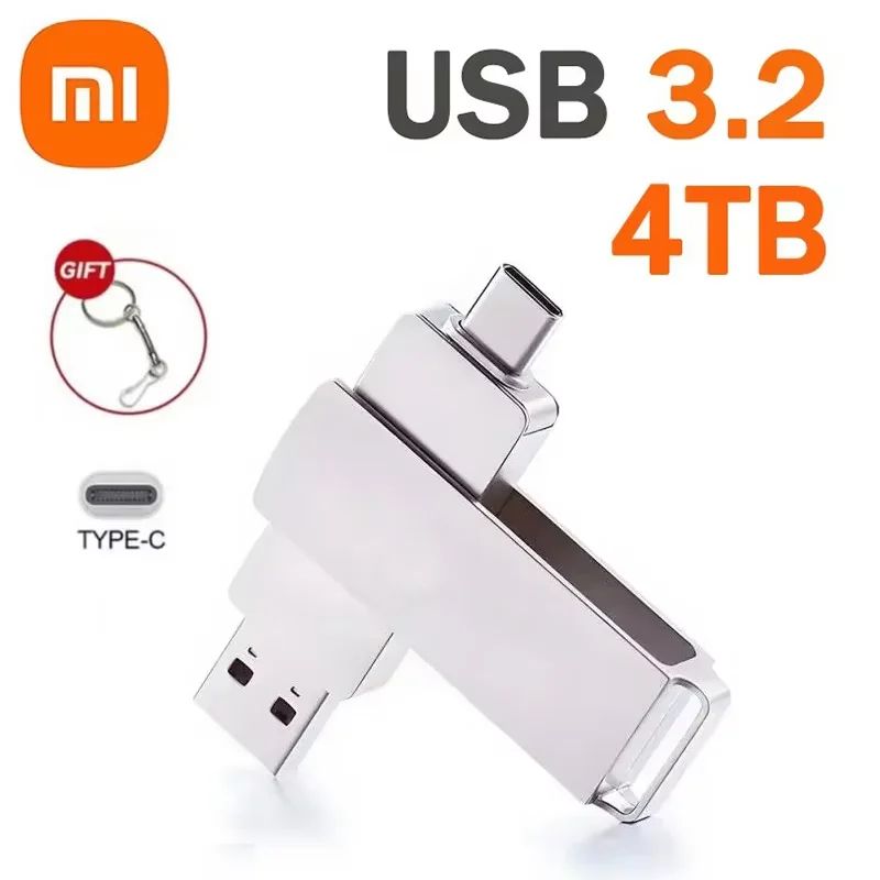 Xiaomi 16TB USB 3.2 Flash Drive 520MB/s High Speed 2 in 1 Type C OTG Pen Drive Waterproof Large Storage for Phone Computer PC