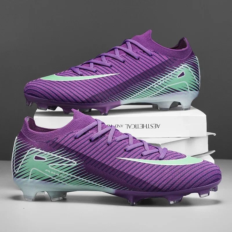New Men Outdoor Football Boots Soccer Shoes Cleats Match Training TF/FG Grass Ankle Long Spikes Sport Hot-selling High-quality
