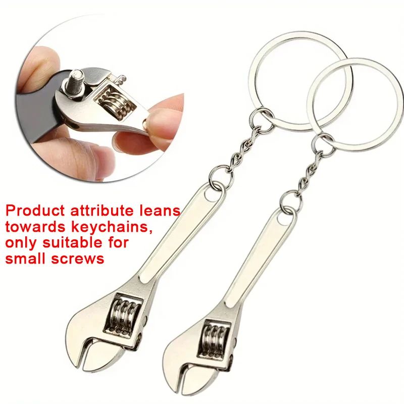 1 Chave inglesa multifuncional mini, Chave de boca mini, Ferramenta manual portátil, Chave inglesa de mandíbula, Chaveiro, Ferramenta de chave ajustável