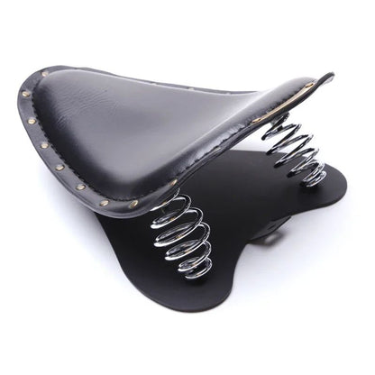 1 CONJUNTO de Assento Solo de Couro Retrô para Motocicleta + Suporte de Mola de 3" para Harley Custom Chopper Sportster Para Bobber Para Honda Para Yamaha