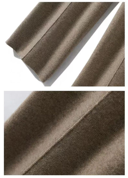 High Waist Knitted Woolen Wide Leg Pants Autumn Winter New Style Drapey Floor-Length Casual Trousers Skin-friendly Warm