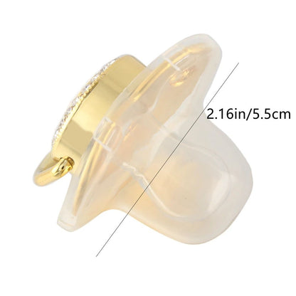 26 Letters Pacifier Blue Baby Pacifier with Bead Chain Gem Clip /Teether Toy