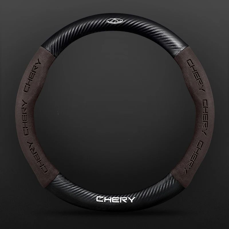 Car buckskin carbon fiber steering wheel cover for Chery Tiggo 8 Arrizo 5 pro gx 5x eQ7 Chery Tiggo 7 Pro 2020 2021 2022 2023