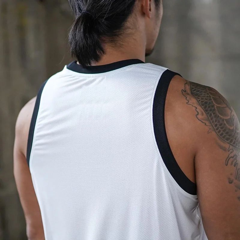 Plain Mens Bodybuilding Sleeveless Casual Shirts Gym Fitness Workout Muscle Tank Tops Summer Mesh Breathable Quick Dry Singlets