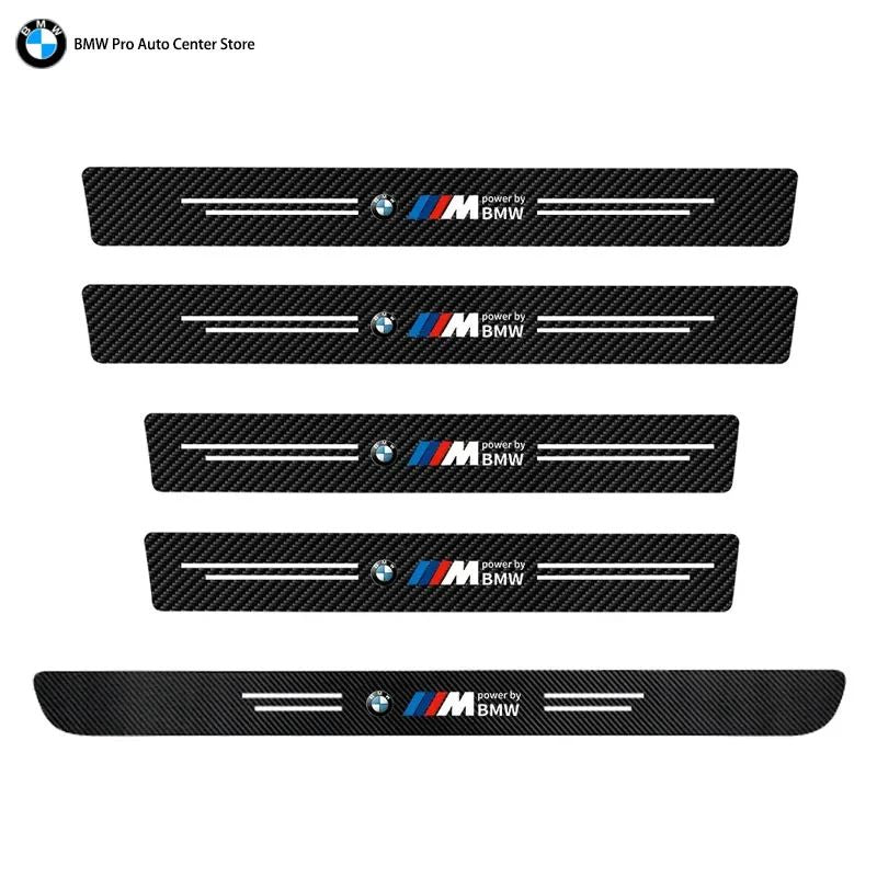 Car Door Automobile Scraper Protection Universal Pedal Protection Sticker Carbon Fiber Grain Automobile Threshold Strip For BMW