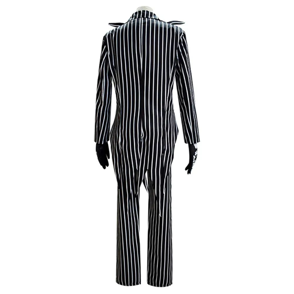 Jack Cosplay Skellington Cosplay Costume for Adult Men Fantasia Jacket Pants Outfit Man Halloween Carnival Party Disguise Suit