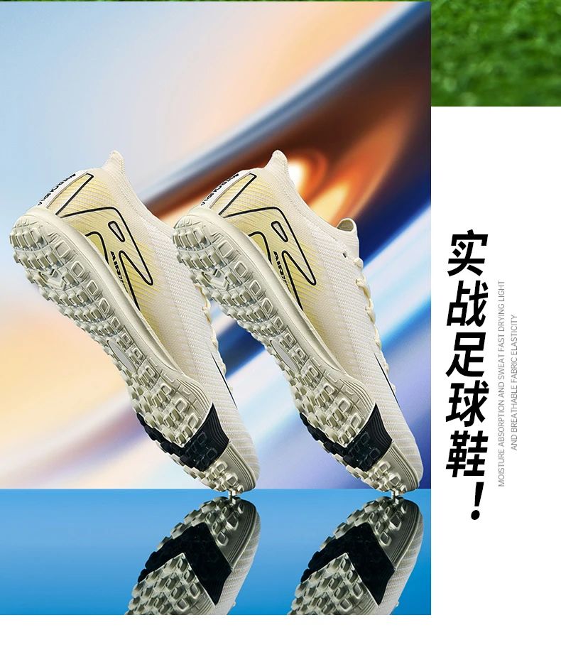 New Men Football Boots Cleats Long Spikes Outdoor Sport Soccer Shoes Adult Training Boys Non Slip Breathable Match Comfortable