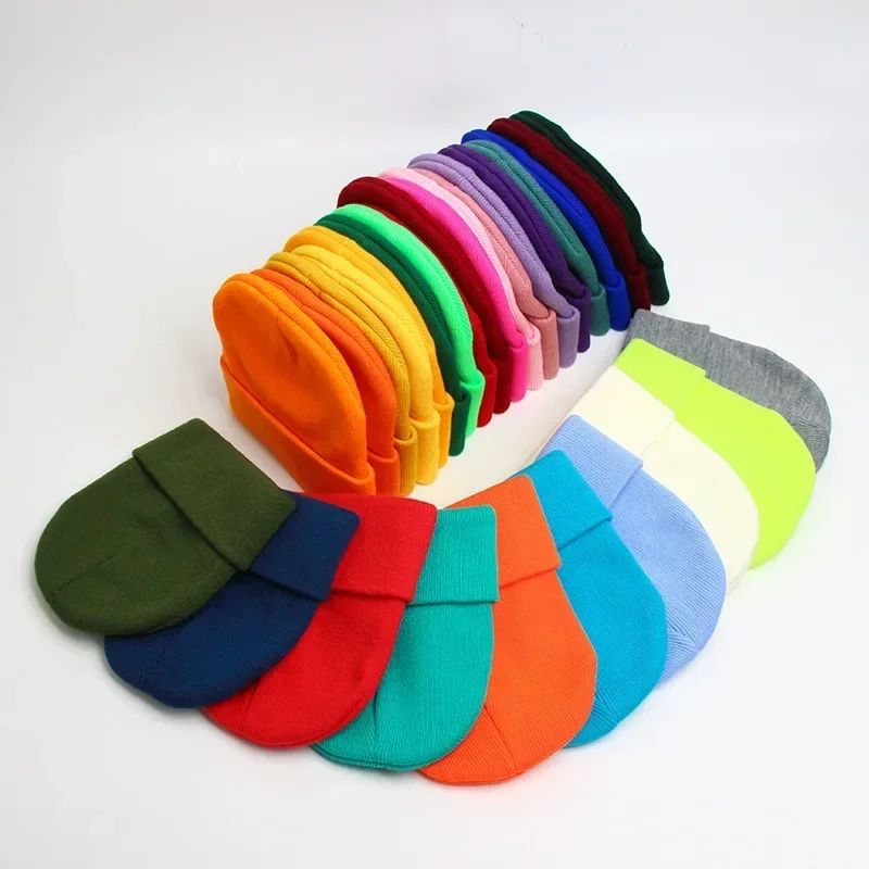 Demone Hunter Kids Knitted Hat Cute Anime Print Girl Beanie Cap Headgear Outdoor Street Warm Knit Cap Y2K Kawaii Game Party Gift