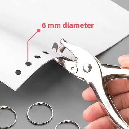 Single Hole Puncher Capacity 6mm Diameter Hole Puncher Hand Paper Cutter Paper for Scrapbooking Tool Home Office School Supplies