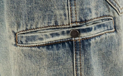 Calça Jeans Masculina Retrô Cargo Reta Cowboy Punk Lavada Grife Luxuosa Tendência 2025 Y2k Vintage Estilo Coreano Larga