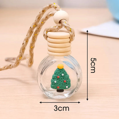 Pingente de Frasco de Perfume de 10ml Decoração de Espelho Retrovisor de Carro de Natal Frasco de Vidro Vazio Frasco de Óleo Essencial para Aromaterapia