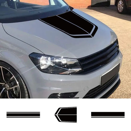 2PCS Car Hood Stickers For Volkswagen VW Caddy MK1 MK2 MK3 MK4 4 3 2 Maxi Kombi Camper Van Cover Engine Vinyl Decals Accessories