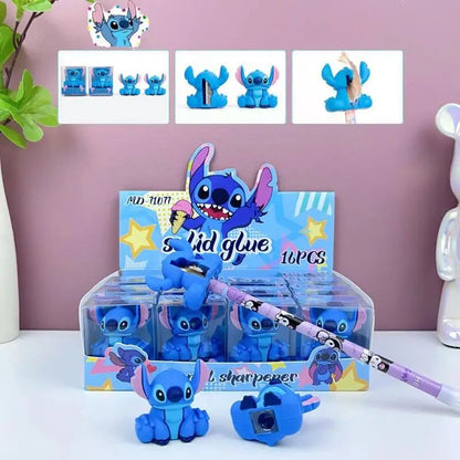 Apontadores de Lápis Disney Stitch MINISO Anime Desenho Animado Fofo Estudantes Material Escolar Papelaria Menina&Criança Presentes de Feriado