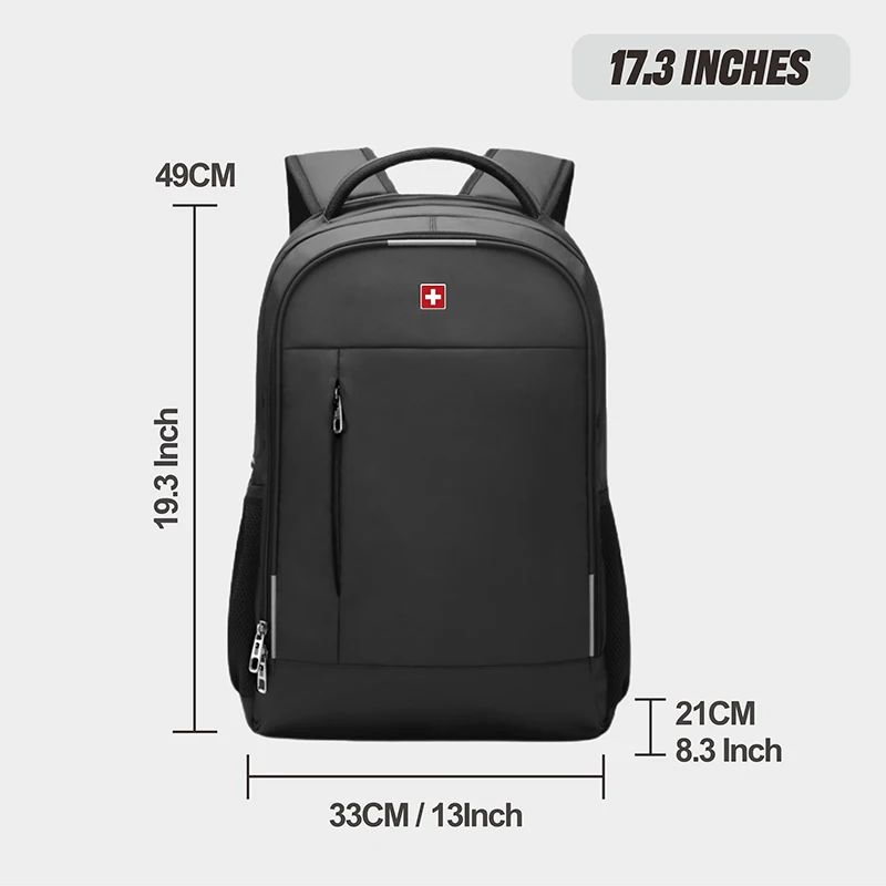 Mochila SWISS MILITARY Masculina para Notebook Negócios Viagem Mochila 17 Polegadas Fashion Escolar Impermeável USB Grande Capacidade mochila