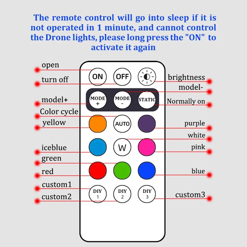 Wireless Remote LED Strobe Light 8 Colors USB Rechargeable Car Motorcycle Bike Aircraft Warning Anti-collision Flashing Lamp