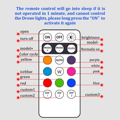Wireless Remote LED Strobe Light 8 Colors USB Rechargeable Car Motorcycle Bike Aircraft Warning Anti-collision Flashing Lamp
