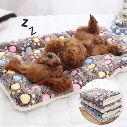 Tapete de dormir para animais de estimação, cama quente para cães, cobertor macio de lã para animais de estimação, cama para gatos, tapete de dormir para filhotes, almofada de colchão adorável para cães pequenos e grandes