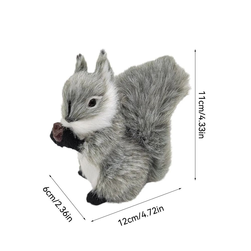 Simulation Squirrel Animal Figurines Christmas Artificial Squirrel Ornament Christmas New Year Party Desktop Decoration