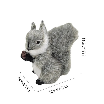 Simulation Squirrel Animal Figurines Christmas Artificial Squirrel Ornament Christmas New Year Party Desktop Decoration
