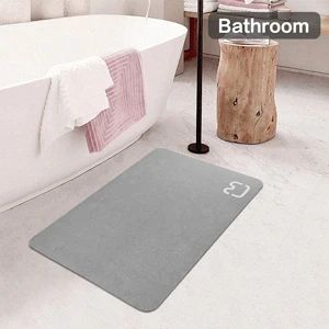 Tapete de Banho de Pedra Diatomácea Tapete de Banho de Terra Diatomácea Super Absorvente Antiderrapante 3,5MM de Espessura Tapete de Banho para Chão de Banheira