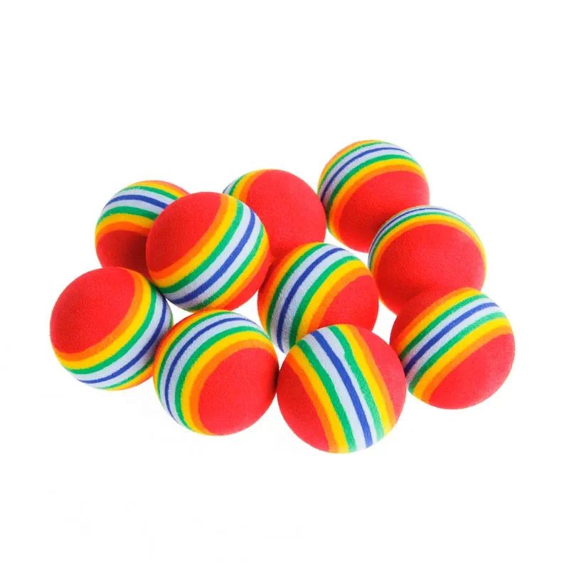 10/5 unidades de bolinhas de brinquedo de arco-íris para gatos, interativas, para brincar, morder, chocalho, arranhar, treinar, brinquedo de bolinha de arco-íris para gatos, suprimentos para animais de estimação