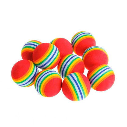 10/5 unidades de bolinhas de brinquedo de arco-íris para gatos, interativas, para brincar, morder, chocalho, arranhar, treinar, brinquedo de bolinha de arco-íris para gatos, suprimentos para animais de estimação