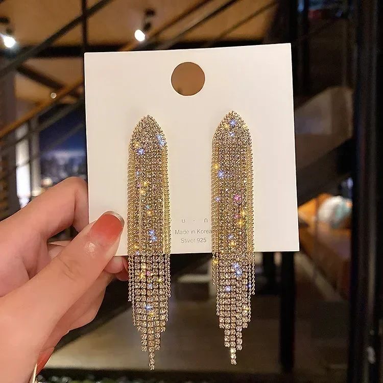 Nova Tendência de Moda Design Exclusivo Elegante e Requintado Brincos Retangulares de Zircônia Para Mulheres Joias Festa de Casamento Presentes Premium