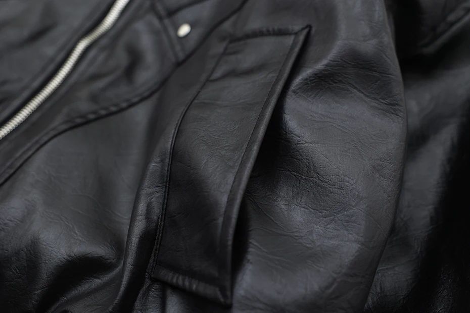 Vintage Men Winter Jackets Fur Collar Fleece Warm Parkas Coats Streetwear Harajuku Leather Jackets Casual Padded Jackets Outwear