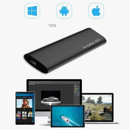 SSD de alta velocidade de 128 TB, disco rígido externo portátil, unidade de estado sólido móvel de 1 TB, disco rígido externo massivo de 2 TB e 4 TB para laptop/MAC/PC