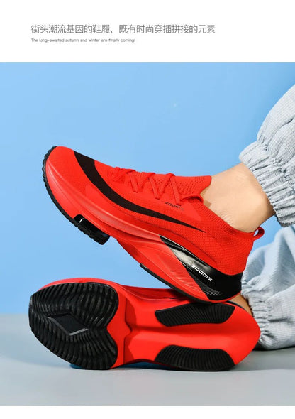 Men Running Shoes Jogging Sneakers Trainer Race Cushioning Outdoor Luxury shoes Mesh Off-road Shoes Breathable Couple Non-Slip