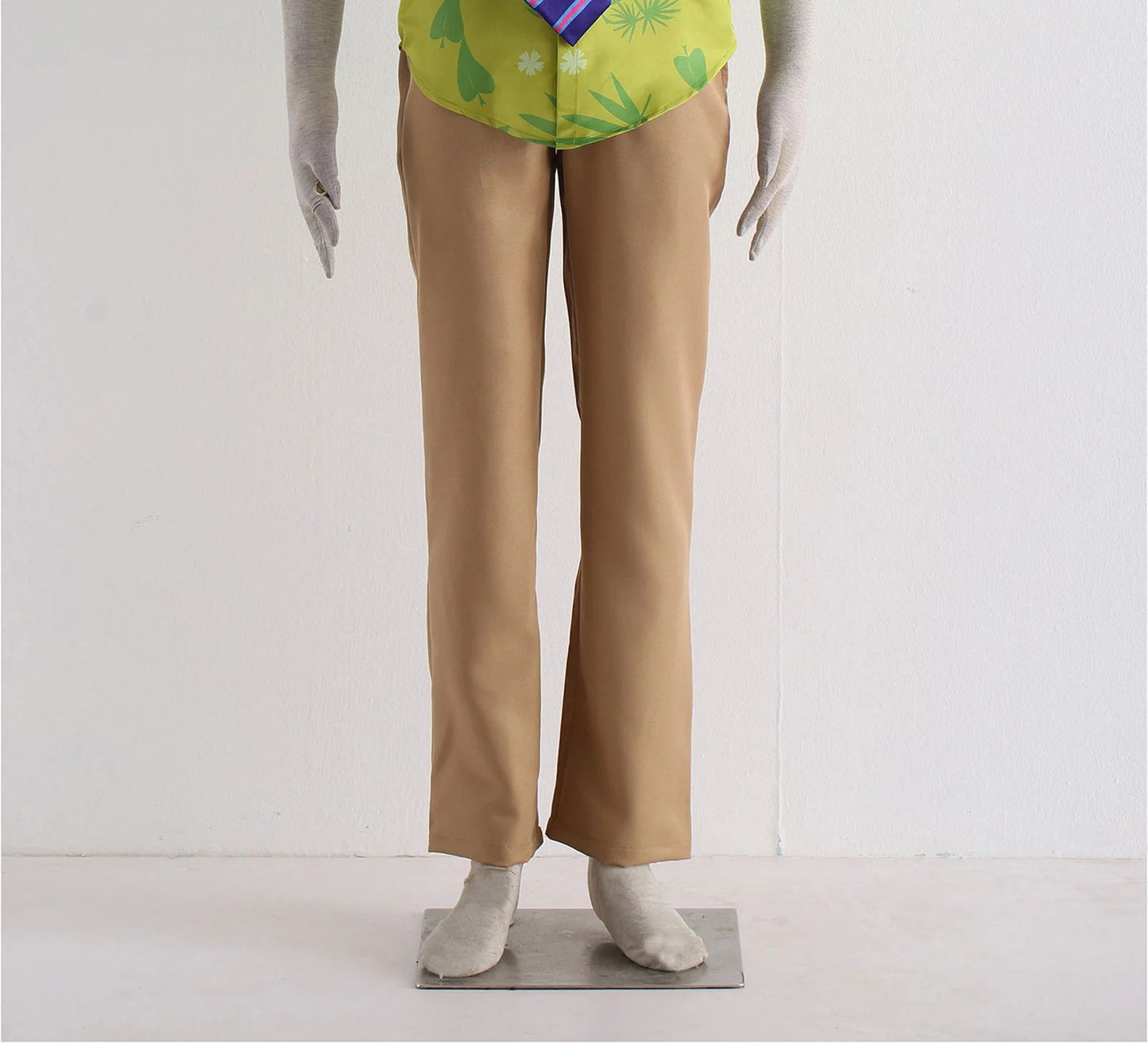 Fox Nick Wilde Cosplay Shirt With Tie Men Halloween Green Leaves Printed Summer Casual T-shirt and Necktie