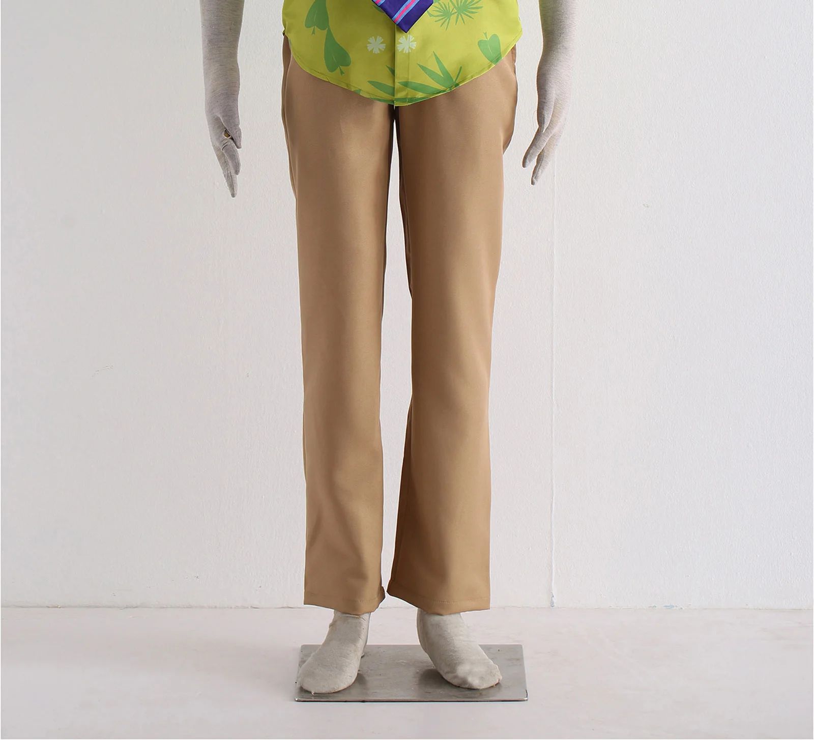 Fox Nick Wilde Cosplay Shirt With Tie Men Halloween Green Leaves Printed Summer Casual T-shirt and Necktie