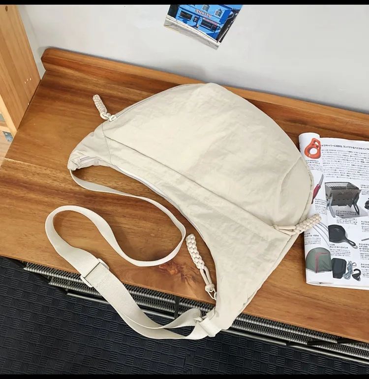 Trendy Women's Soft Cloth Shoulder Bag Solid Color Student Casual Style Big Handbags Crossbody Bags for Women Shoulder Hobos Bag