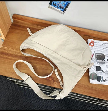 Trendy Women's Soft Cloth Shoulder Bag Solid Color Student Casual Style Big Handbags Crossbody Bags for Women Shoulder Hobos Bag