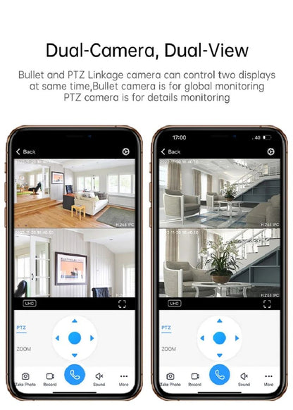 ICSEE 4K 8MP Dual Lens 2K 4MP Wifi IP PTZ Dome Indoor Auto-Tracking Two Way Audio Security Surveillance Color Night Vision FHD