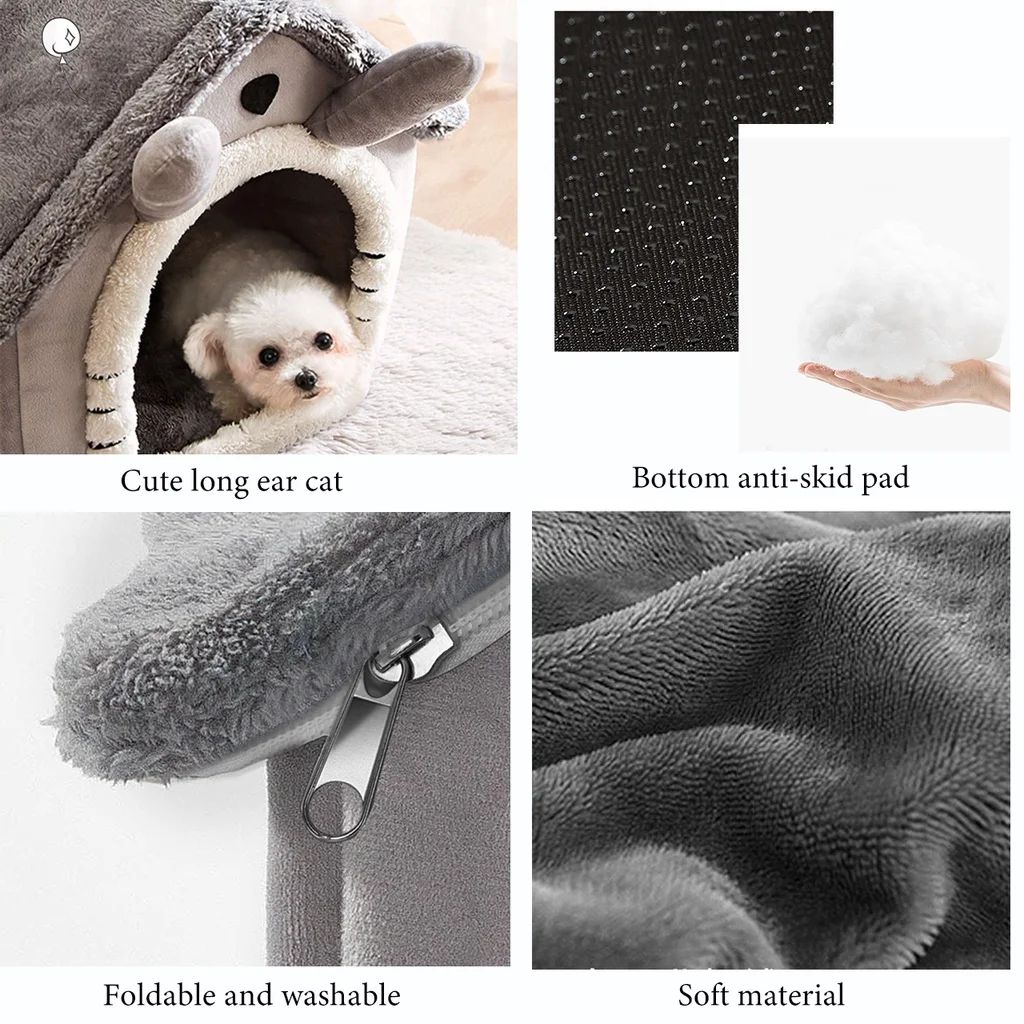 Casas de Inverno Dobráveis para Cães de Pequeno a Médio Porte e Gatos, Camas, Cestas para Filhotes em Maternidade, Tapete Macio, Aconchegante e Quente, Abrigo para Animais de Estimação
