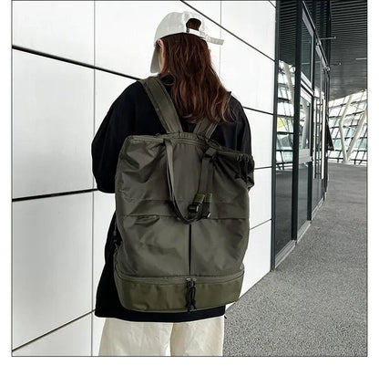 Mochila Unissex de Grande Capacidade Masculina e Feminina Mochilas de Nylon Impermeáveis Esportivas Modernas Mochilas Escolares Portáteis de Lazer Viagem