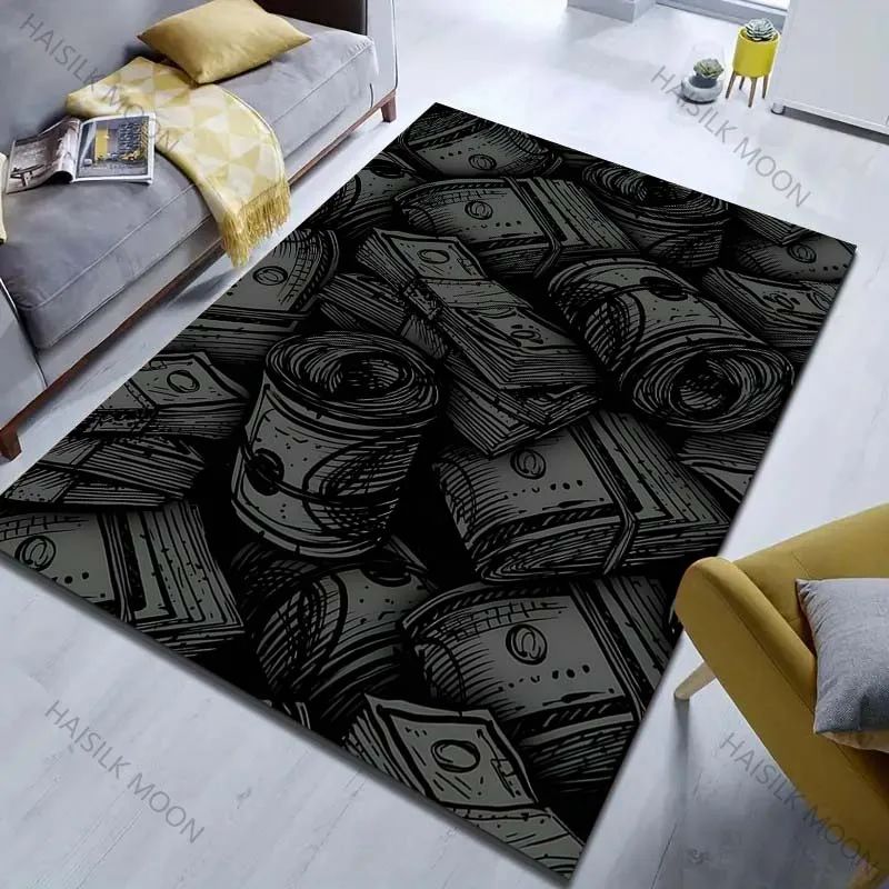 Dollar Printed Carpet for Living Room Bedroom Creative Doormat Home Decor Non-slip Floor Mat Large Size Fast Shipping