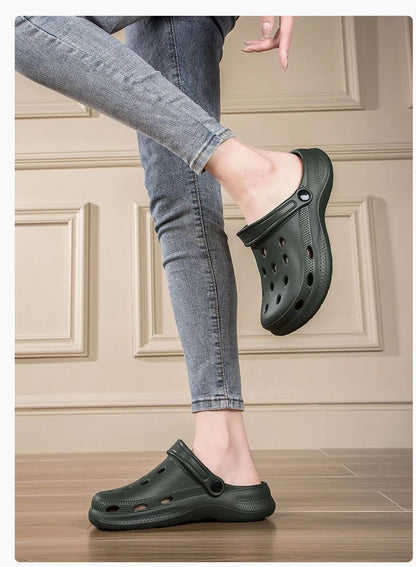 Stock Available 2024 New Large Size Beach Hollow Out Sandals Men's and Women's Garden Shoes Plus Size EVA Sole EVA Strap