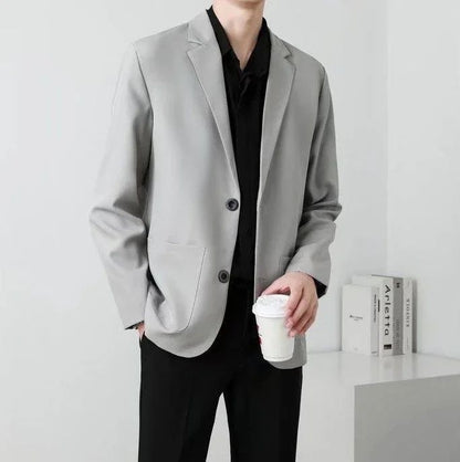 Brown Oversize Plus Big Size Jacket for Men Long Man Suits and Blazers Coats Fashionable Fashion 2025 New in Simple Breasted